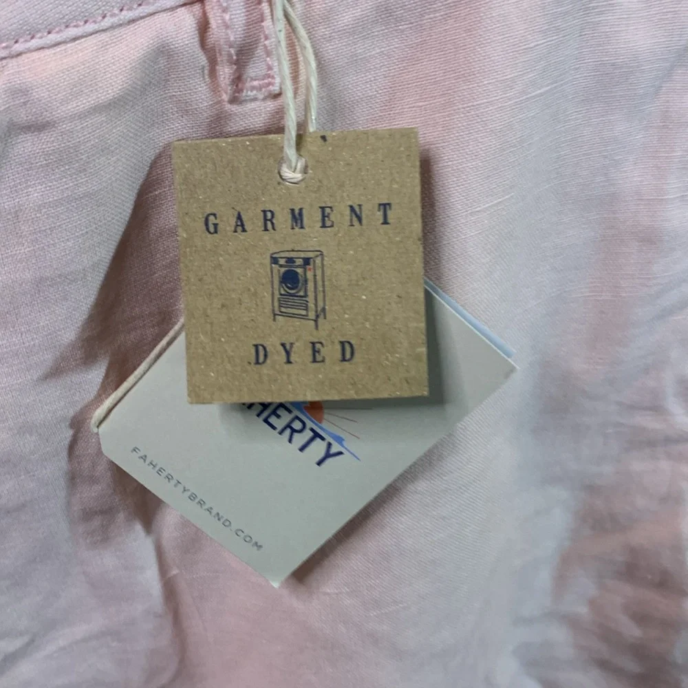 NWT Faherty Malibu Short in Summer Pink Linen & Cotton Blend Shorts Size 35
